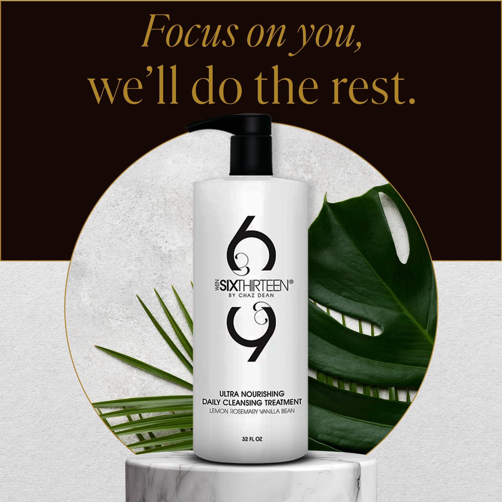 WEN SIXTHIRTEEN ingredients label shows rosemary and vanilla for nourishing hair