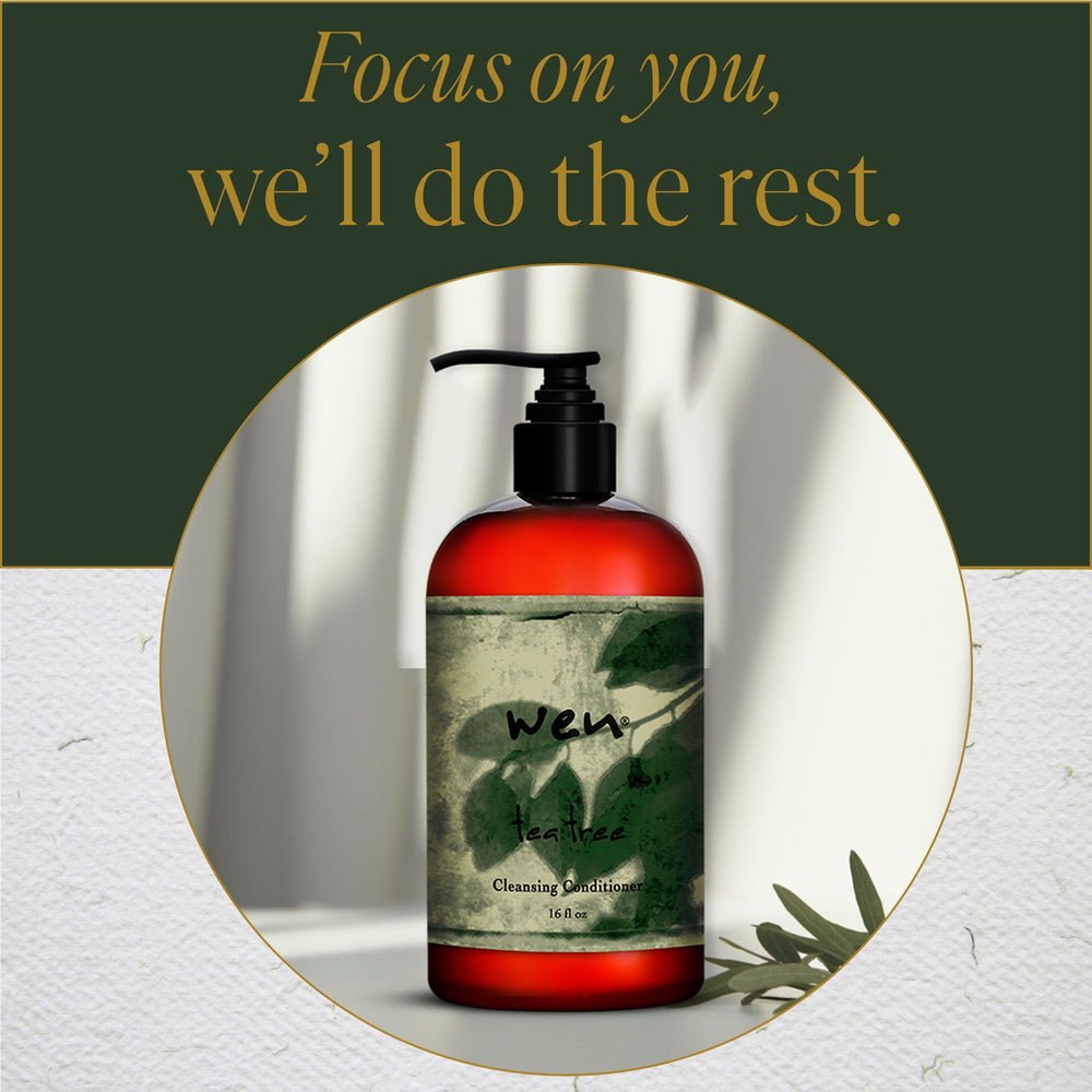 Ingredient close-up features rosemary, chamomile, and aloe for nourishing, soothing care
