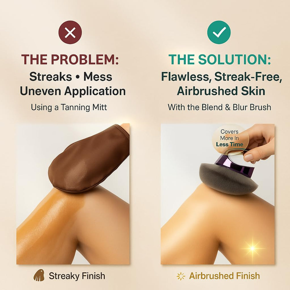 WendMart Extra-Large Kabuki on-body application demonstrates quick, even blending for body makeup.
