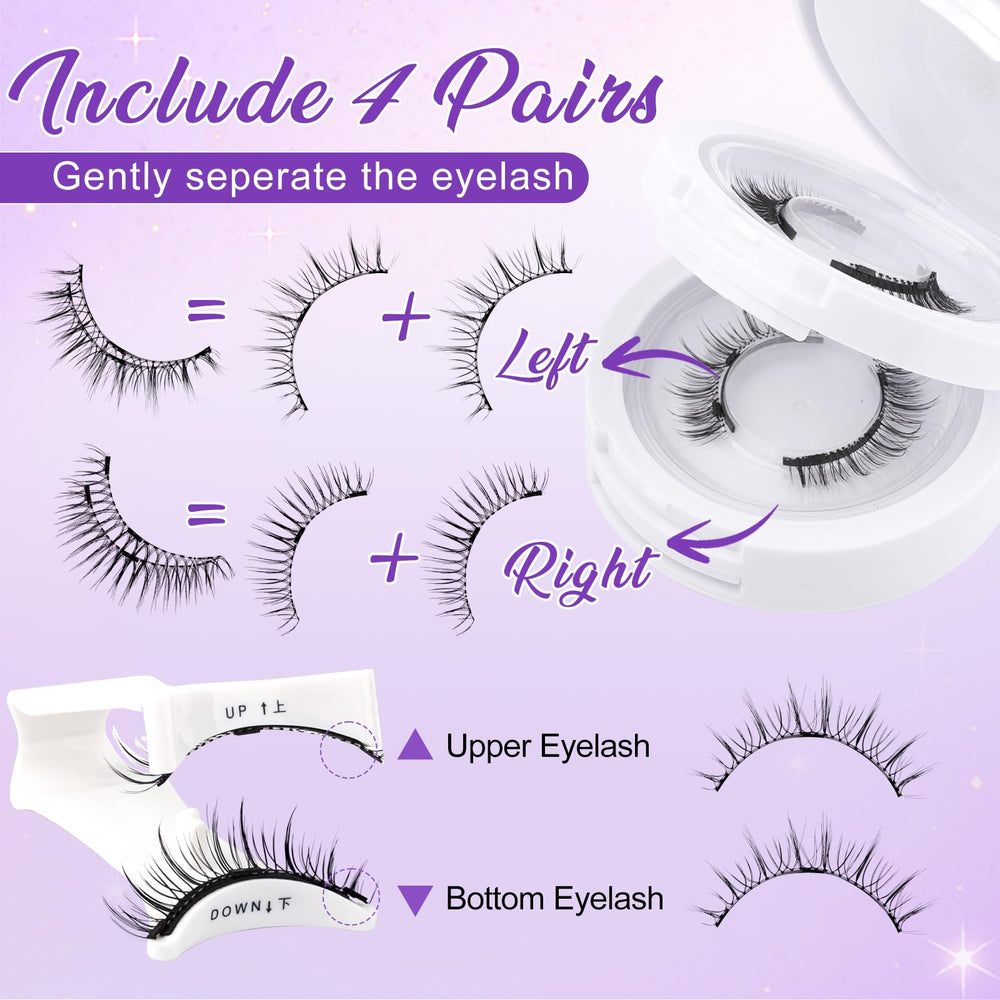 Close-up of Wendy Lashes showing ultra-thin magnets and soft lashes for comfort.