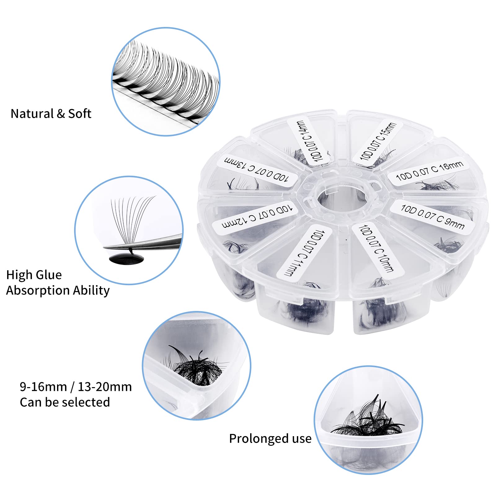 WENDYLASHES 10D pre-made fans for quicker volume lash application and consistency
