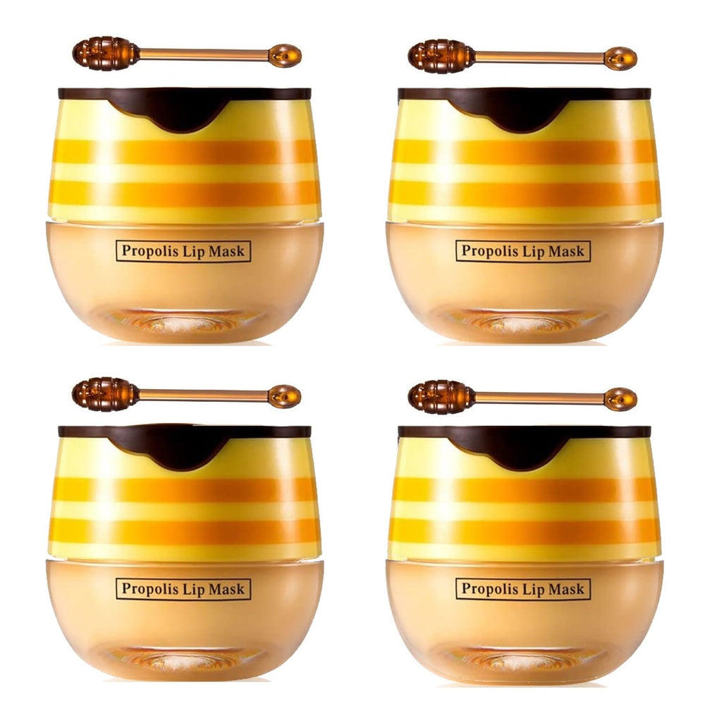 WenFeng bee lip balm honey pot closeup showing nourishing propolis formula for lips