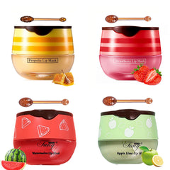 WenFeng bee lip balm honey pot close-up highlights rich moisture for dry lips.
