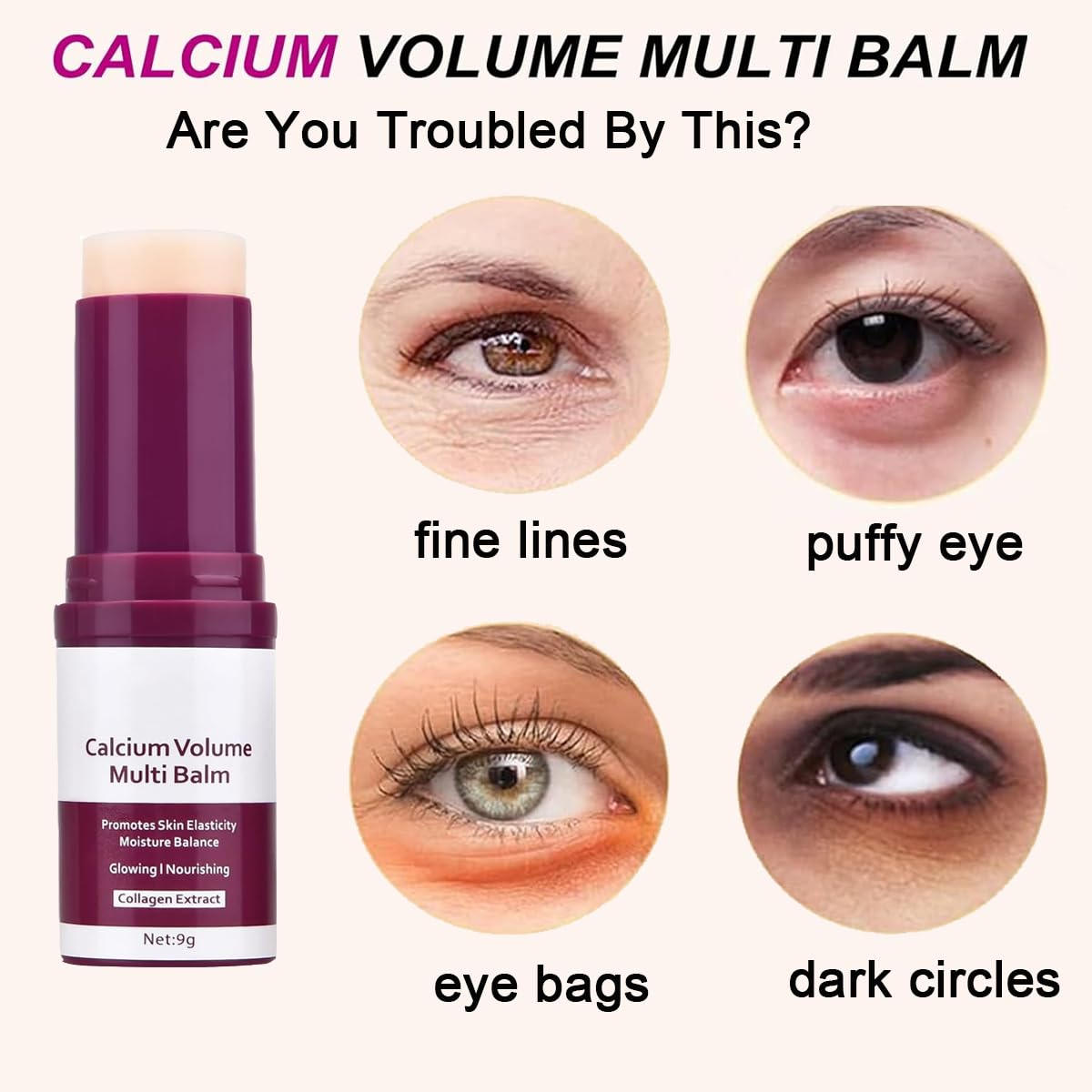 WenFeng Calcium Multi Balm Stick face neck application supports skin elasticity and firming look.