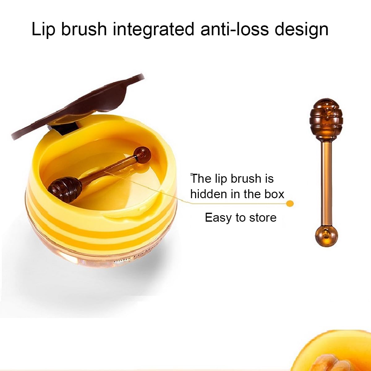 WenFeng lip mask propolis close-up shows moisturizing action for lips.