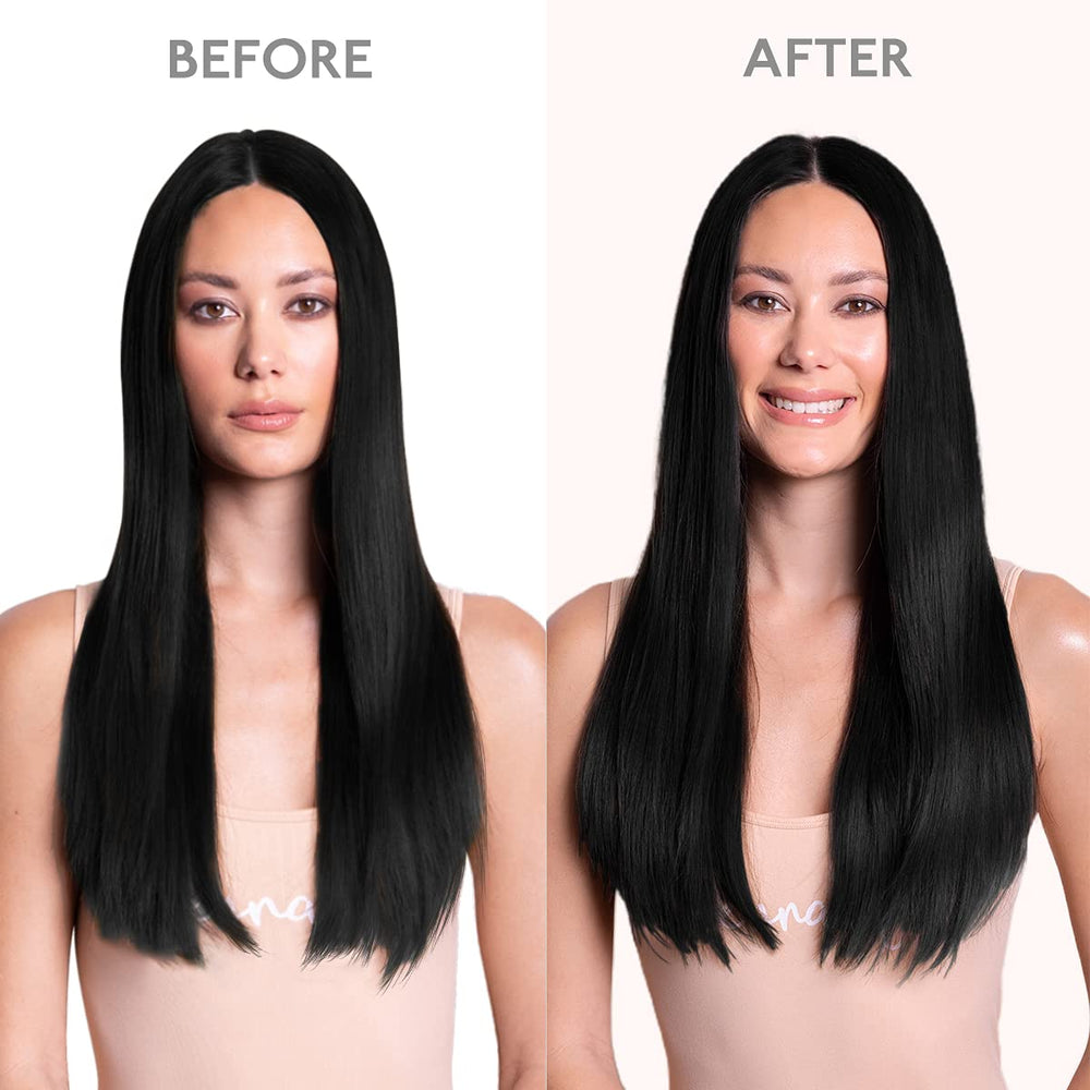 Wennalife clip-in hair extensions application step illustrating quick secure attachment