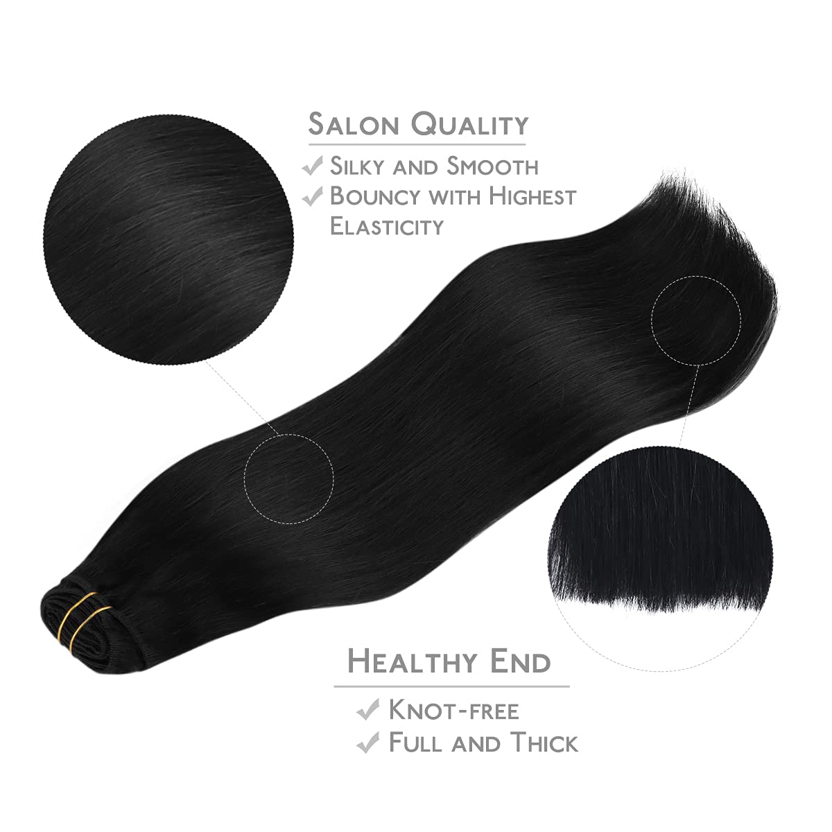 Wennalife clip-in hair extensions model wearing for natural blend and volume