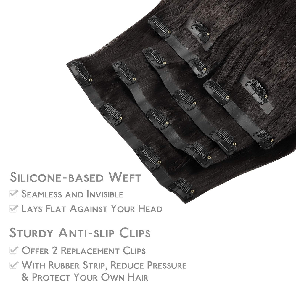 Wennalife opened packaging showing seven-piece clip-in set