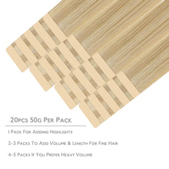 Wennalife 16in light blonde-highlighted extensions for seamless color blend