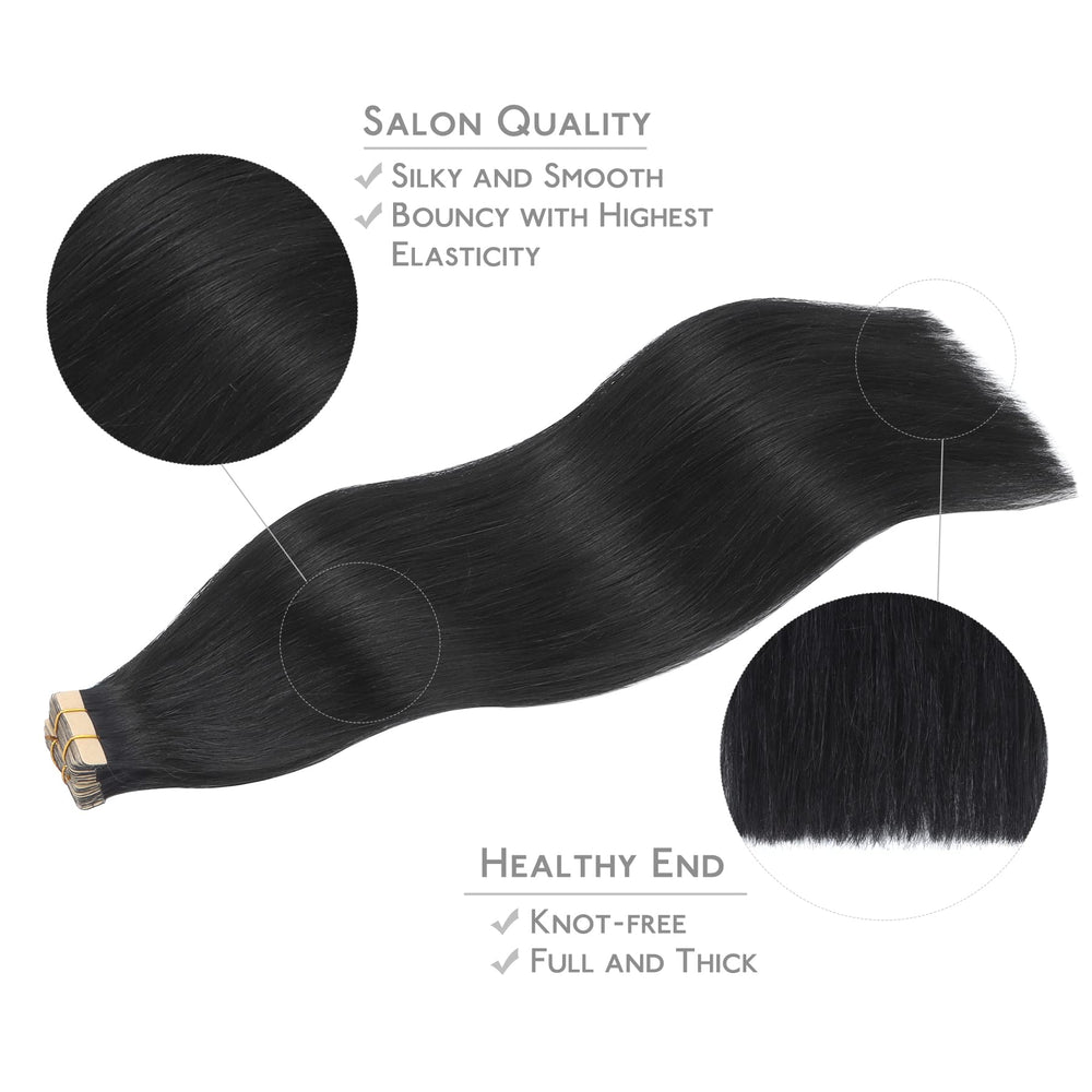 Wennalife tape-in extensions model wearing them shows natural integration and bounce.