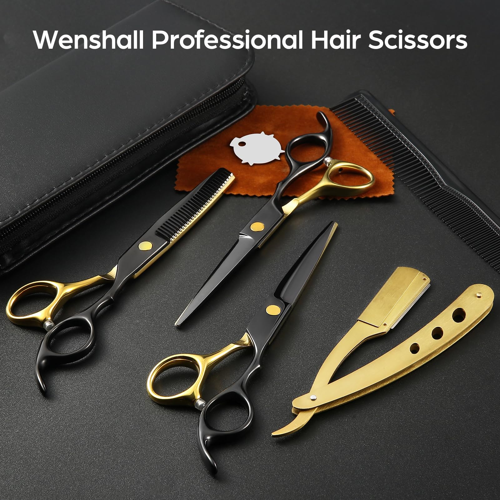 Wenshall hair comb in-set ready for sectioning and detangling during styling.