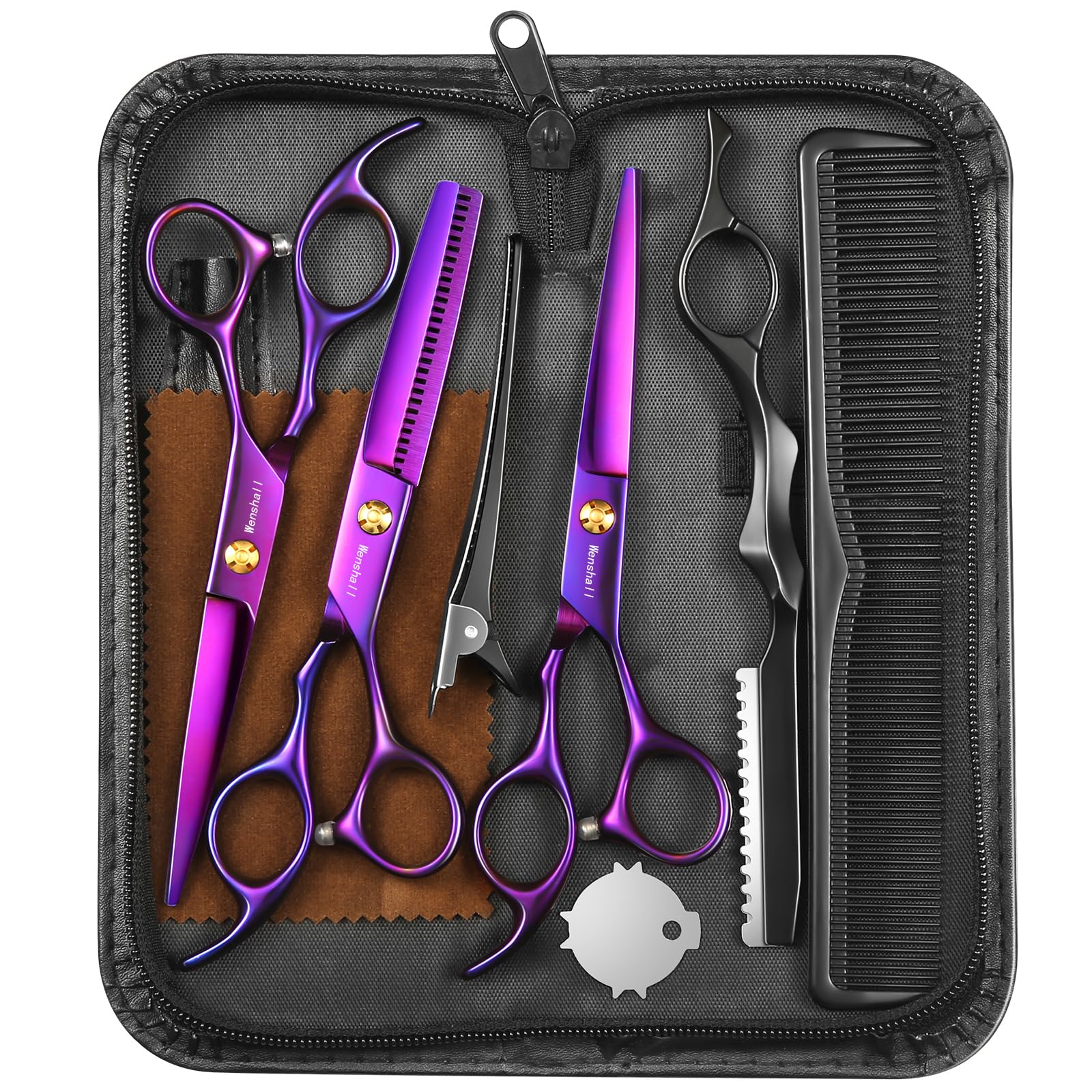 Wenshall hair cutting scissors straight blade closeup for precise professional cuts.