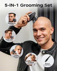 WEQOEE electric razor IPX7 waterproof for versatile wet or dry shaving.