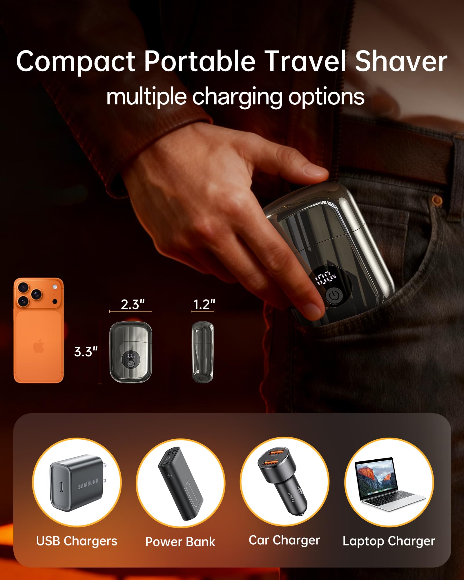 WEQOEE electric razor travel lock close-up emphasizing safety feature.