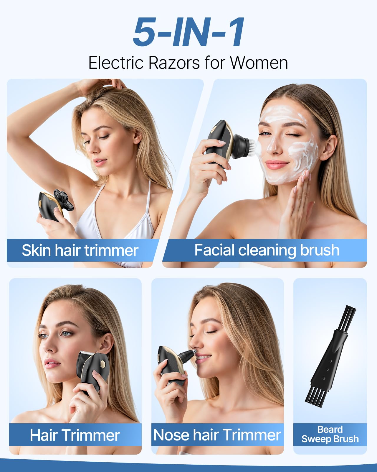 WEQOEE razor features IPX7 waterproof design for wet or dry use.