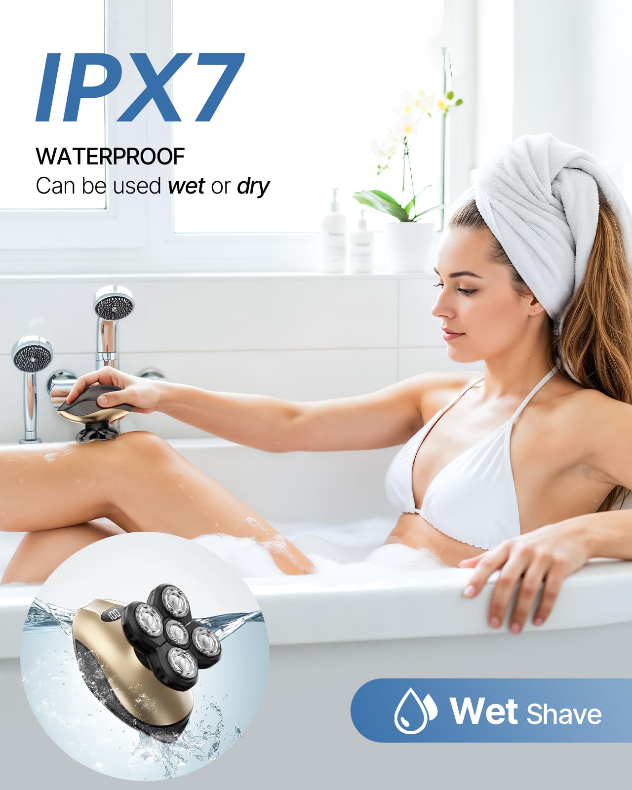 WEQOEE razor with Type-C charging and LED display for clear battery status.