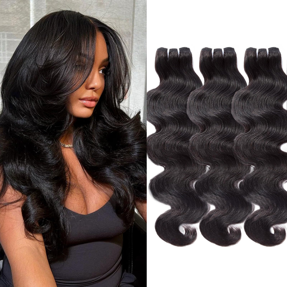 WEQUEEN body wave bundles 18-inch package closeup highlights premium texture for natural-looking hair extensions.