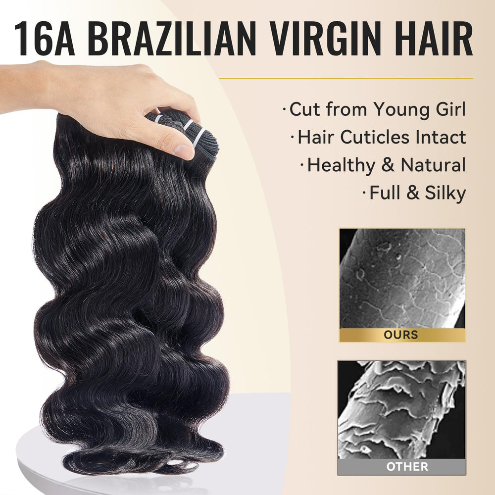WEQUEEN body wave bundles 20-inch weft detail closeup showcases durability and minimal shedding potential.
