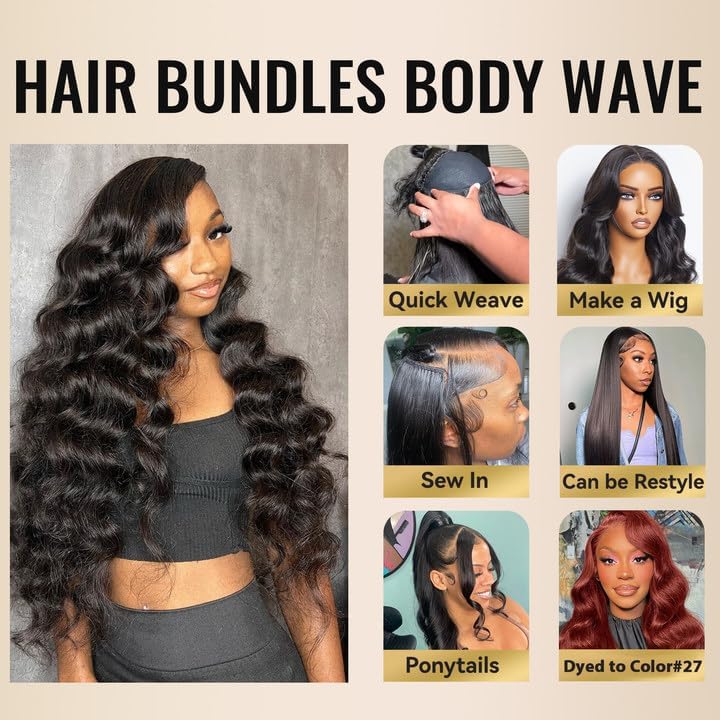 WEQUEEN bundles body wave dyed color 30 compatibility for customization