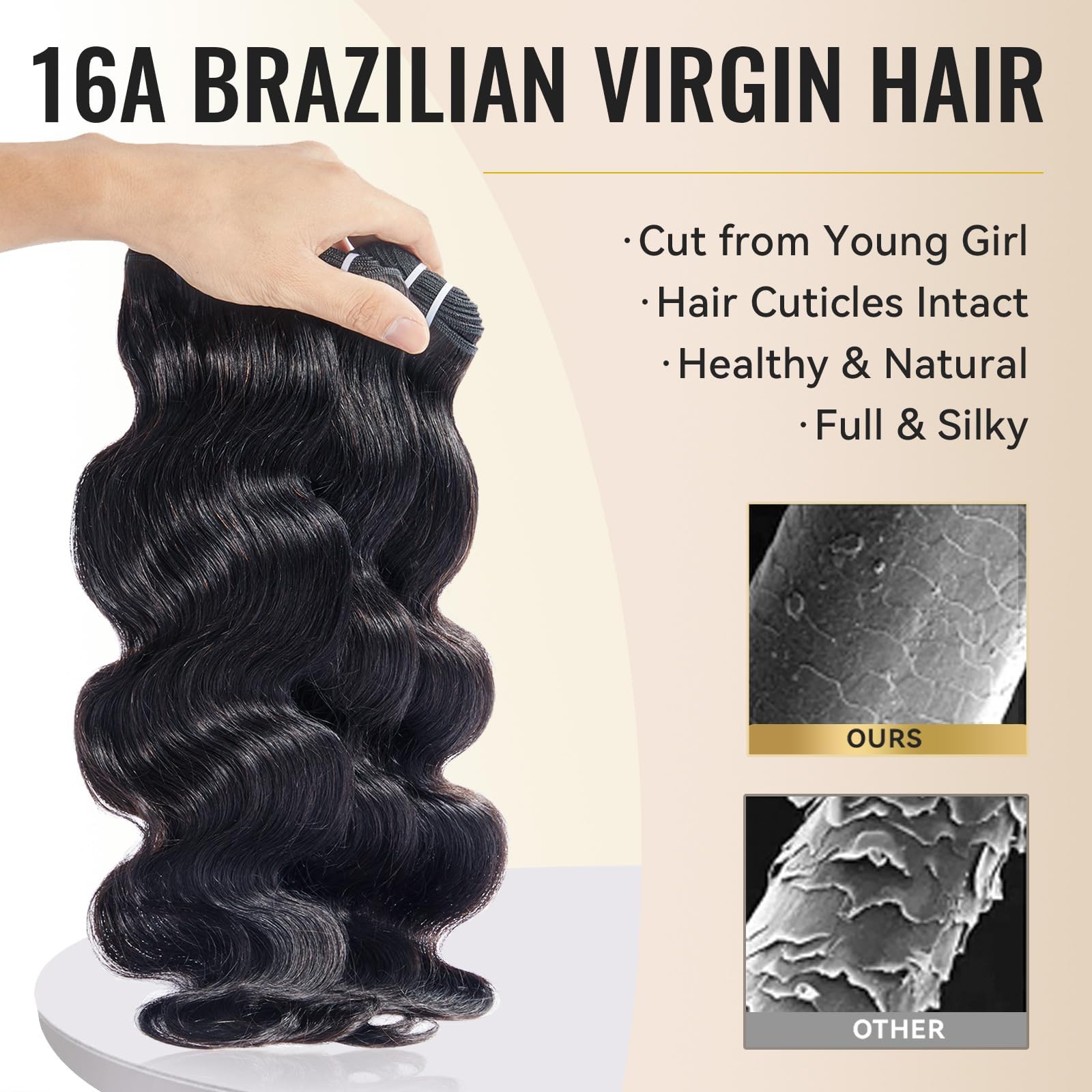 WEQUEEN bundles body wave length 16-18-20 inches for full natural length
