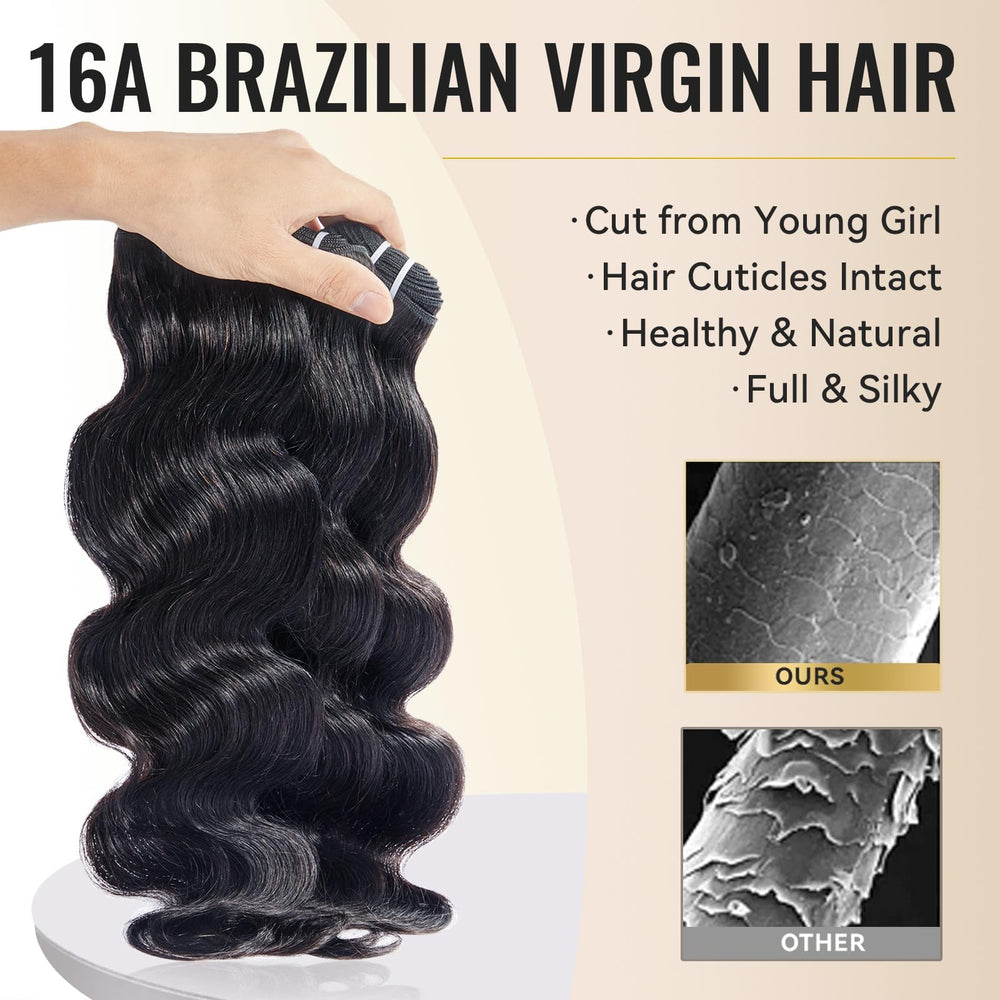 WEQUEEN bundles body wave length 16-18-20 inches for full natural length
