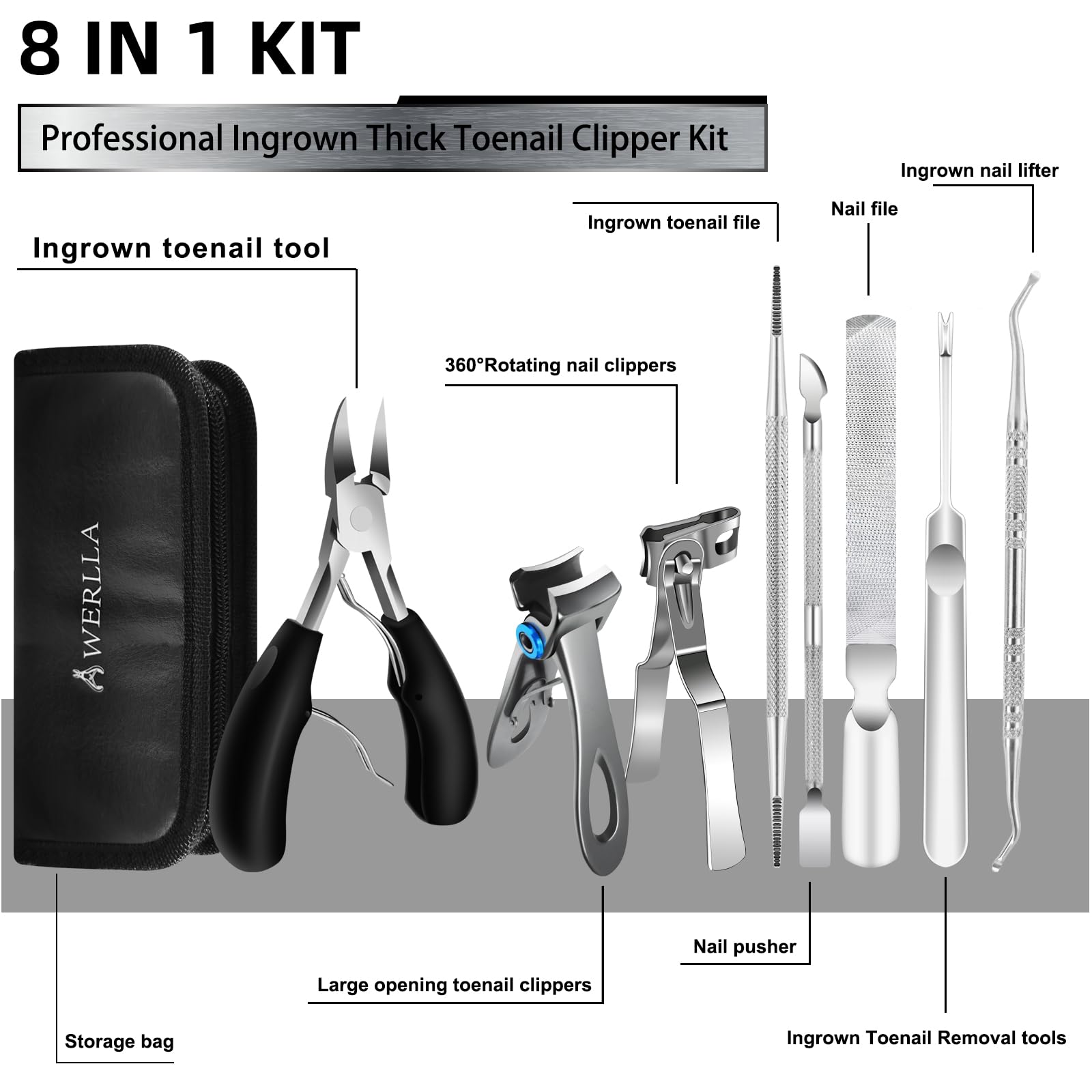 Werlla storage bag keeps all pedicure tools organized and portable.