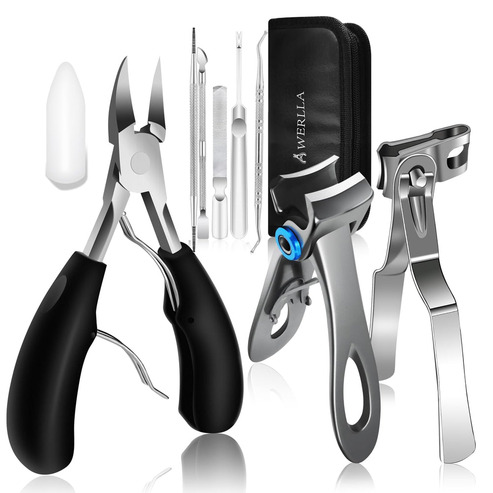 Werlla 360° rotating-head toenail clippers for precise, comfortable cuts, ideal for seniors.