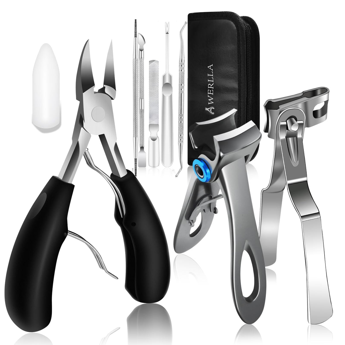 Werlla 360° rotating-head toenail clippers for precise, comfortable cuts, ideal for seniors.