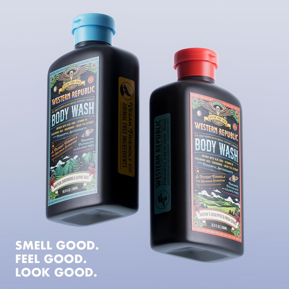 Western Republic made-in-USA seal on bottle signals quality.
