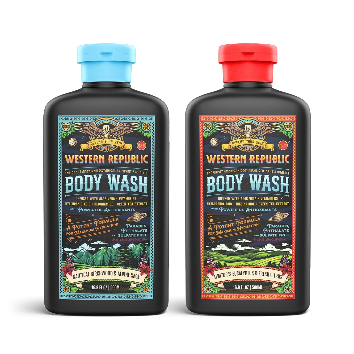 Western Republic men's body wash bottle pour demonstrates easy, hydrating lather.