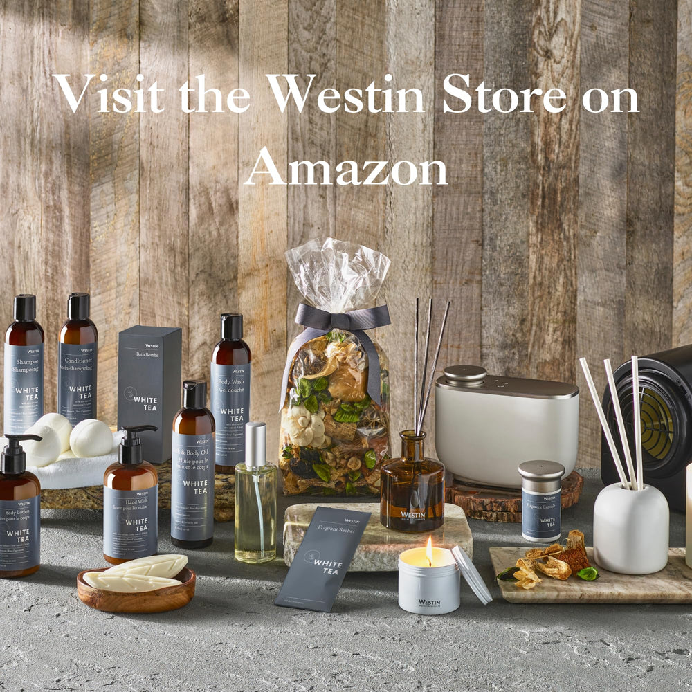 Westin White Tea Hand Soap bathroom scene evokes spa-like routine
