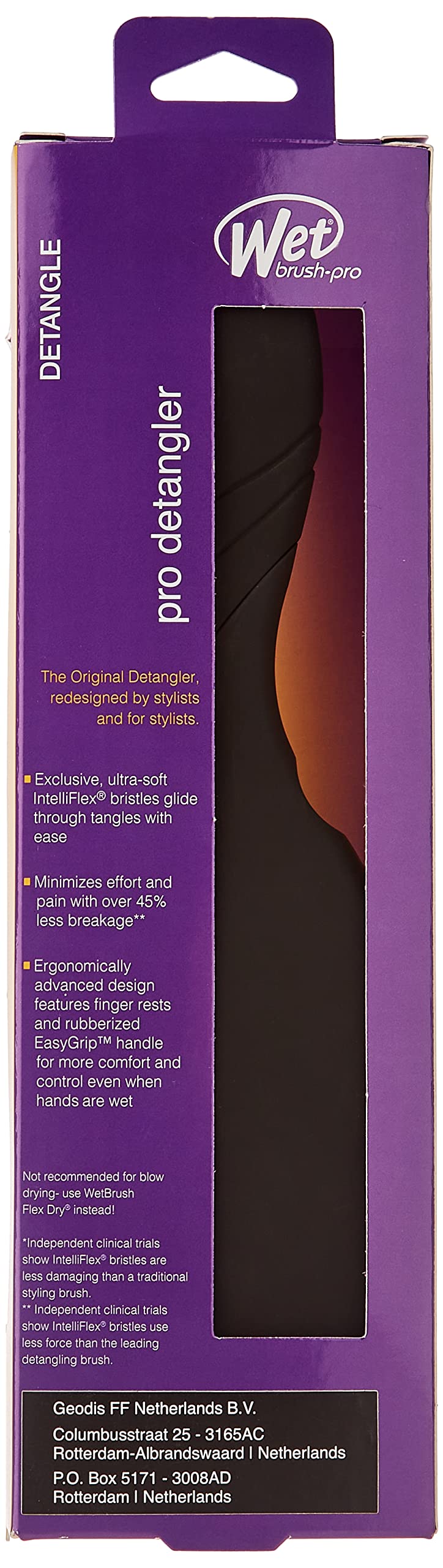 Wet Brush Pro Detangler used on dry hair for quick detangling.