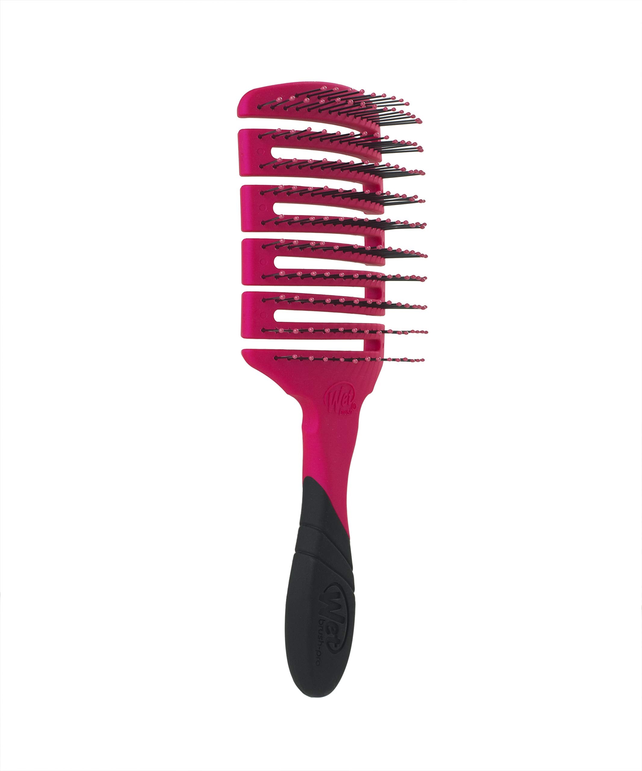 Wet Brush Brush Pro Flex Dry Paddle Pink close-up bristles gliding through tangles effortlessly