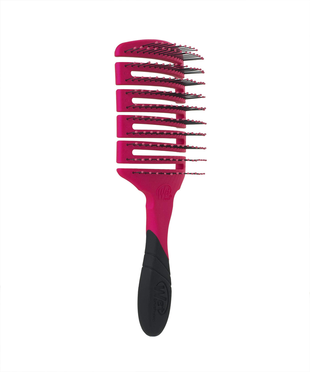 Wet Brush Brush Pro Flex Dry Paddle Pink close-up bristles gliding through tangles effortlessly