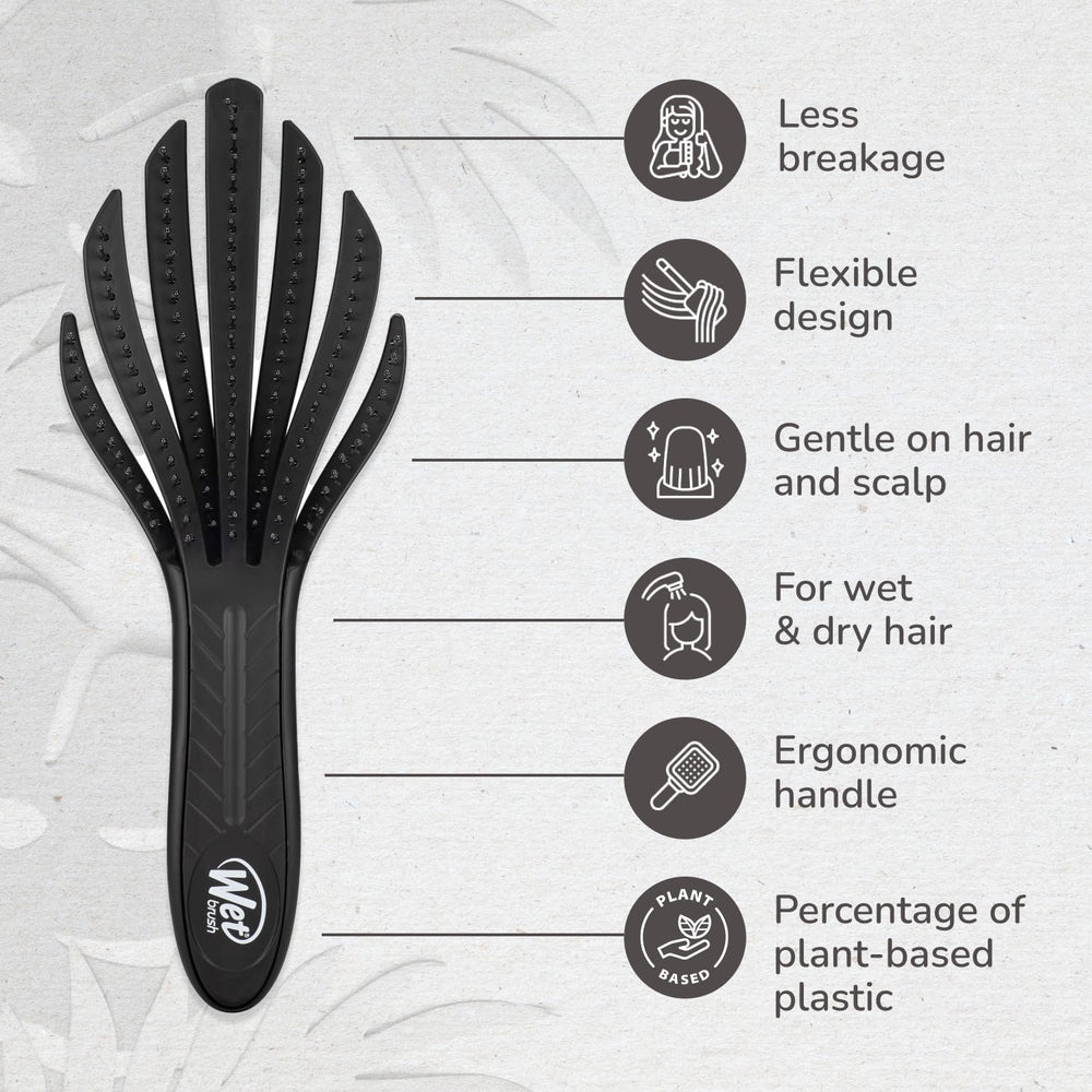 Wet Brush Go Green black handle close-up highlighting eco-friendly material