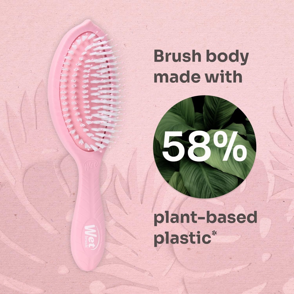 Wet Brush Go Green tangle-free brushing scene in a mirror