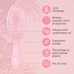 Wet Brush Go Green Watermelon Oil dispensing for easy application