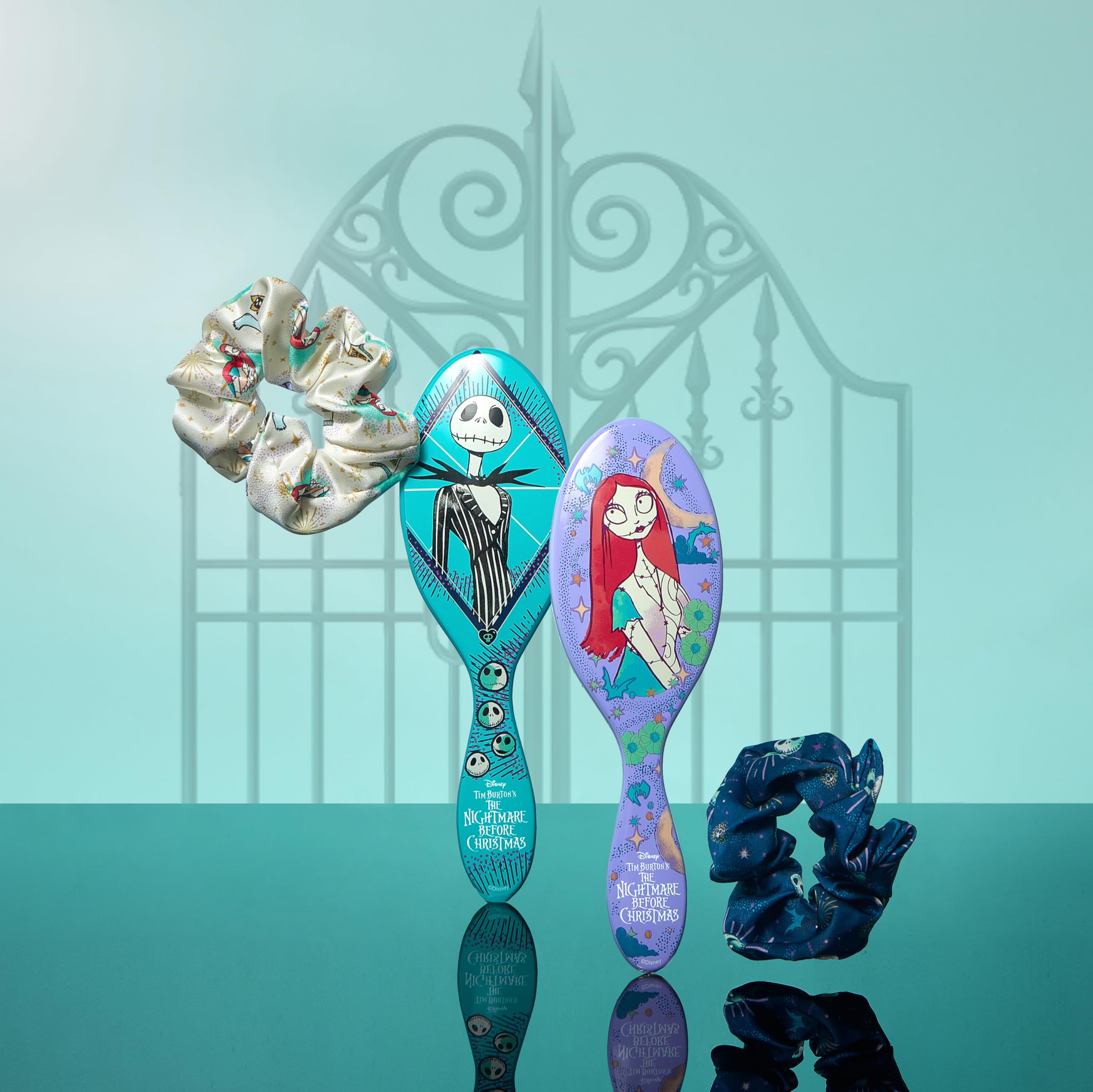 Nightmare Before Christmas design accents the holiday-friendly Wet Brush set.