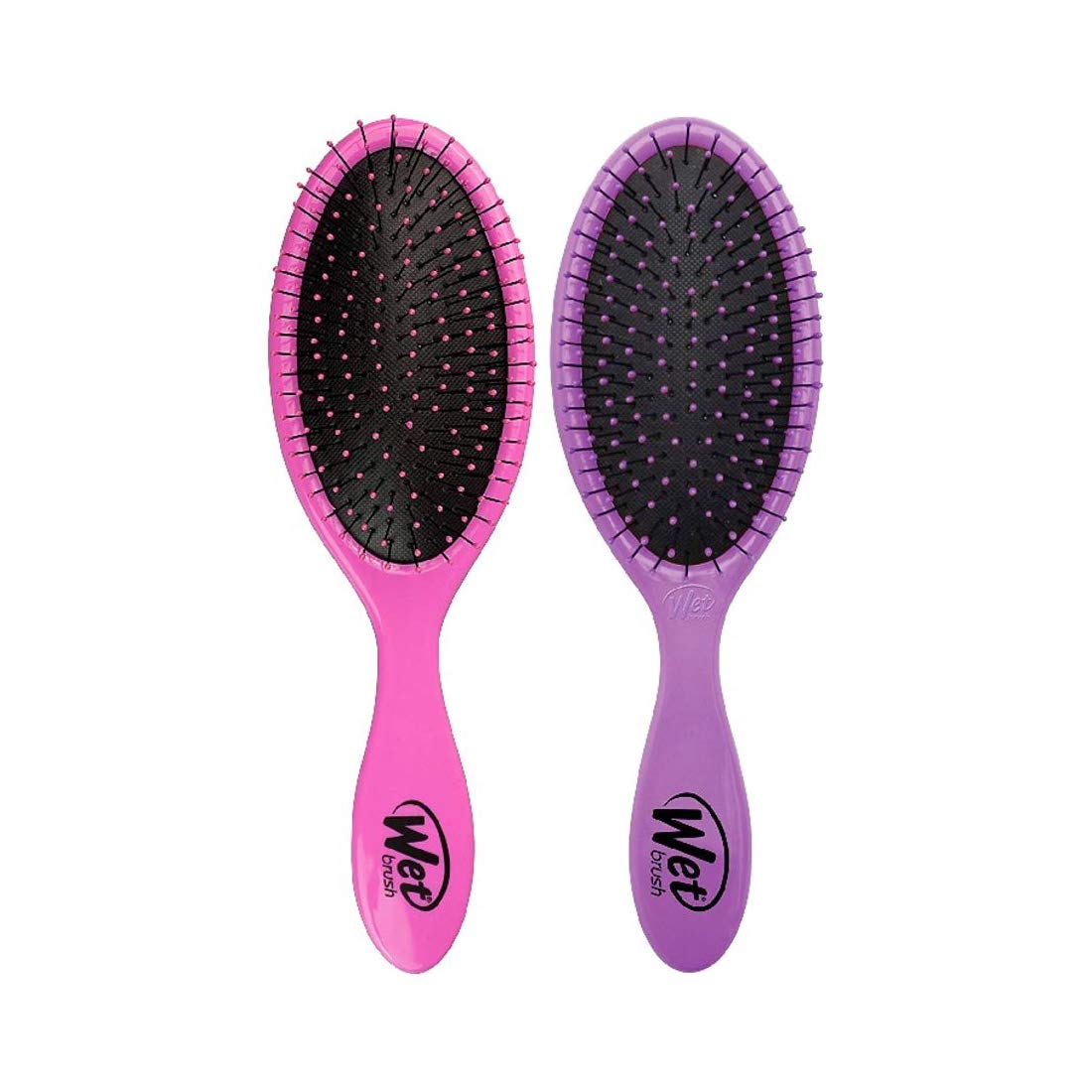 Wet Brush Original Detangler 2-Pack pink and purple ready for effortless detangling on wet hair.