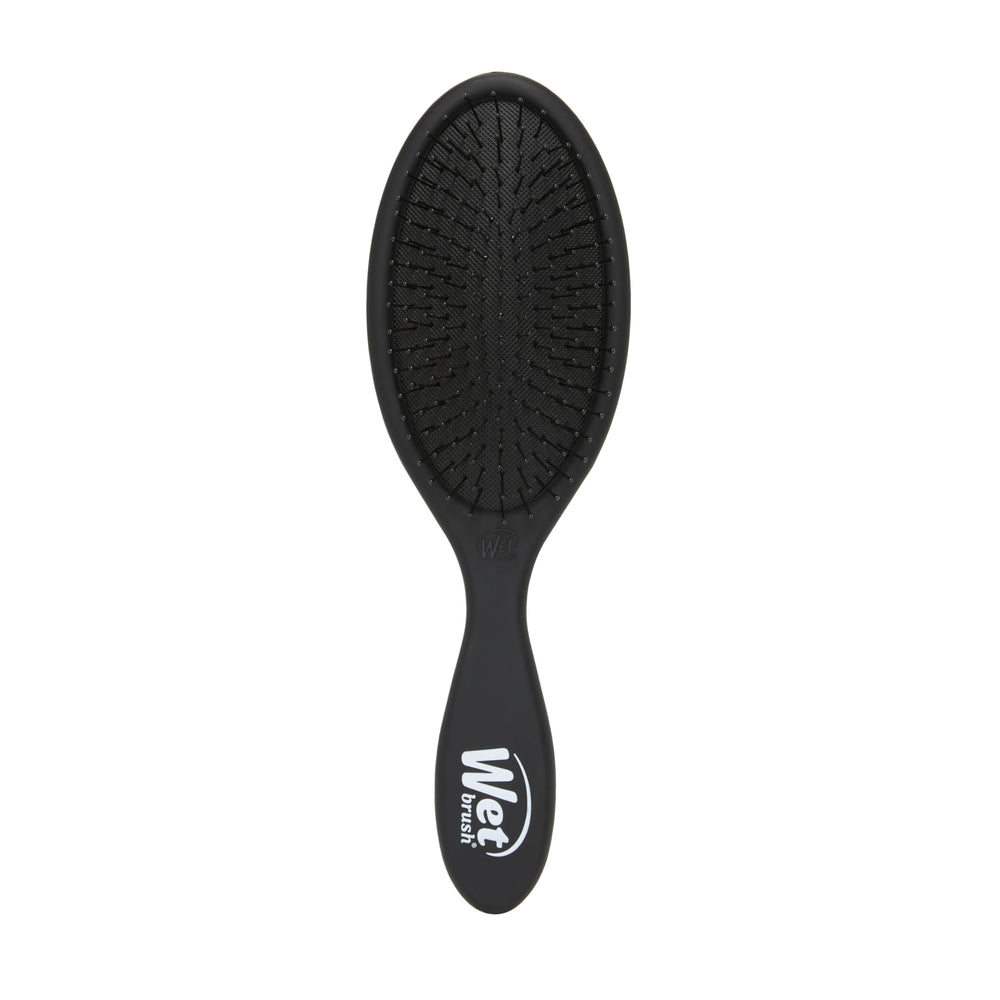 Wet Brush Original Detangler Black Frost in hand showing easy knot detangling.