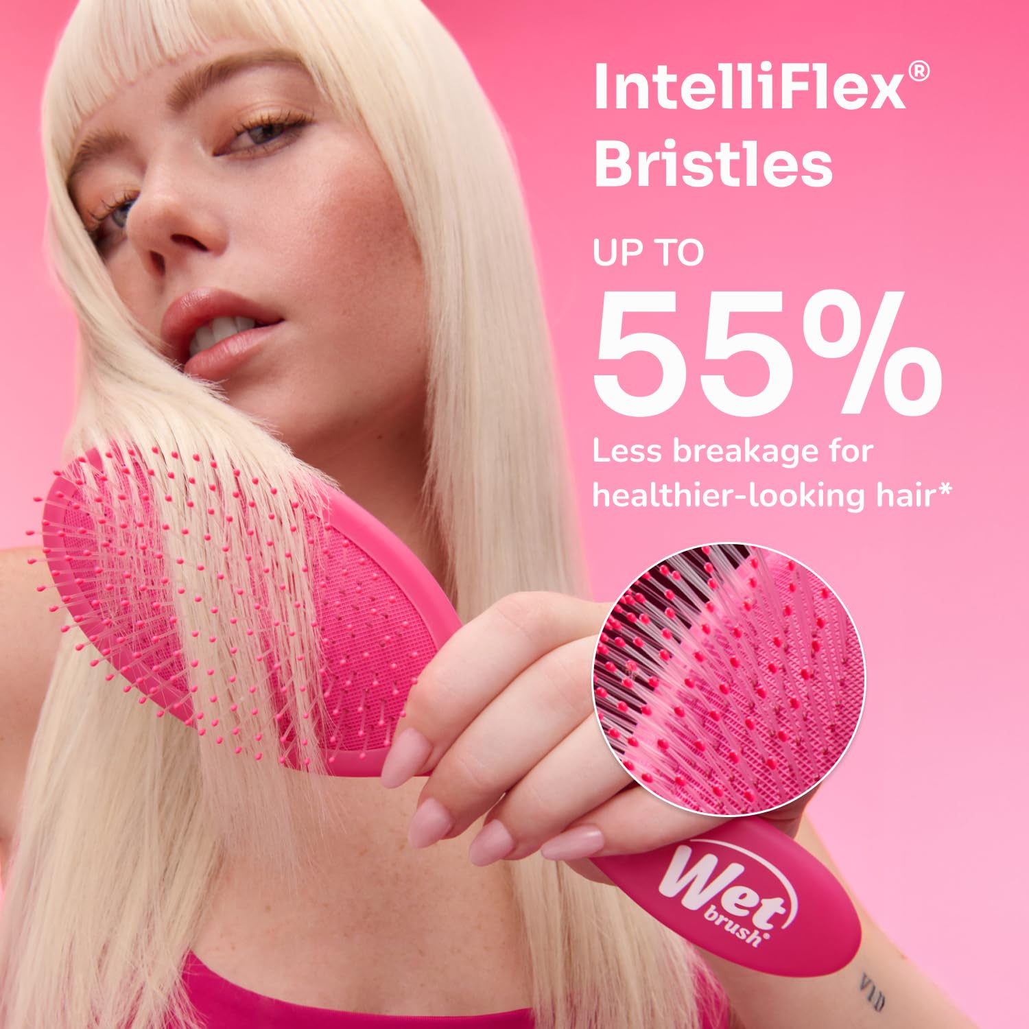 Wet Brush Original Detangler Black Frost versatile for all hair types.