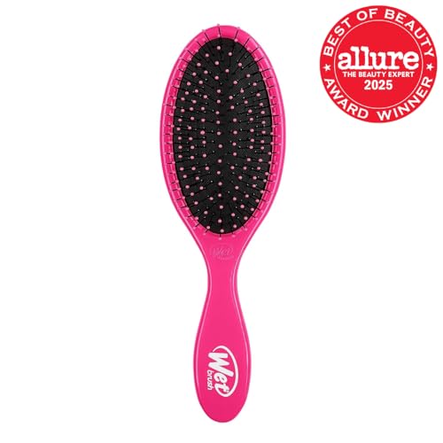 Wet Brush Original Detangler Pink bristles glide — painless detangling with reduced tugging.