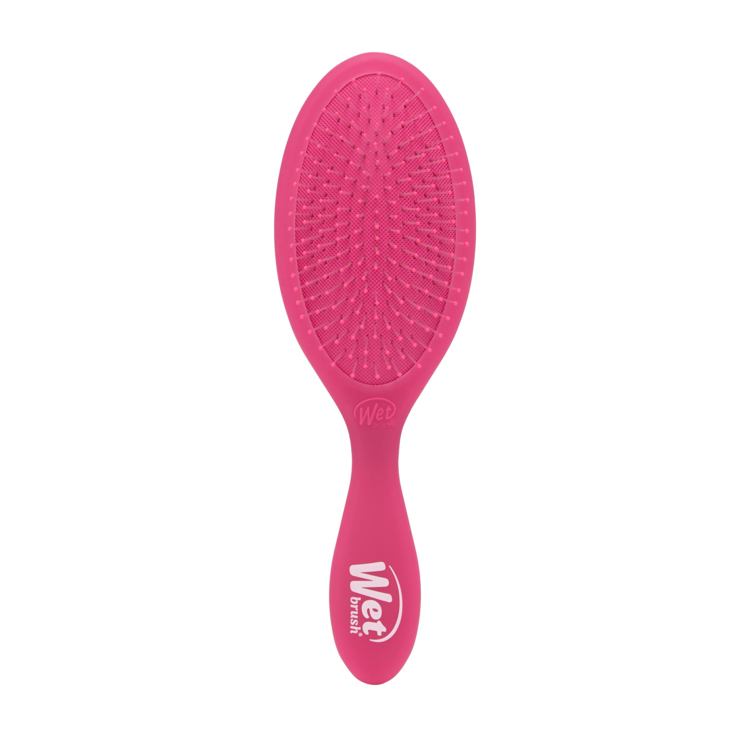 Wet Brush Original Detangler Pink Frost closeup bristles for painless detangling.