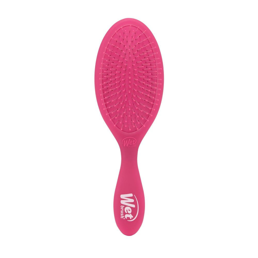 Wet Brush Original Detangler Pink Frost closeup bristles for painless detangling.