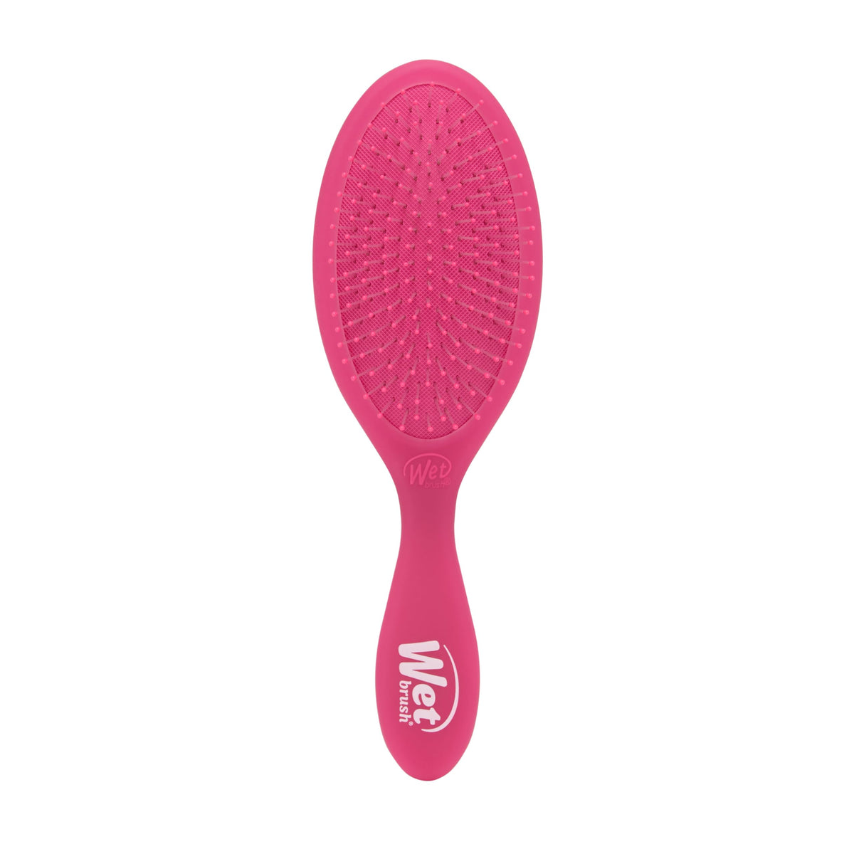 Wet Brush Original Detangler Pink Frost closeup bristles for painless detangling.