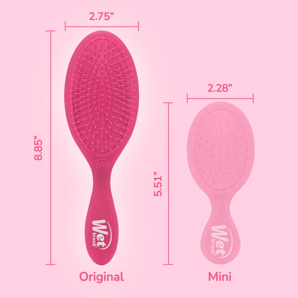 Wet Brush Original Detangler Pink Frost gliding through tangles with minimal tugging.