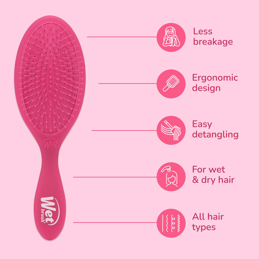 Wet Brush Original Detangler Pink Frost painless brushing with IntelliFlex bristles.