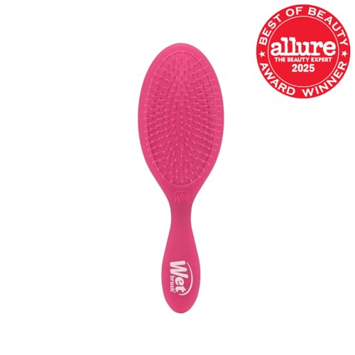 Wet Brush Original Detangler Pink Frost on wet hair for smooth detangling.