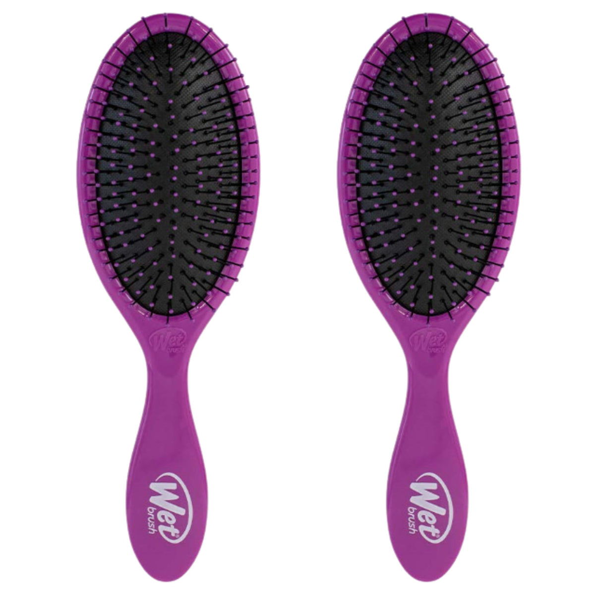Wet Brush Original Detangler purple bristles closeup shows gentle detangling