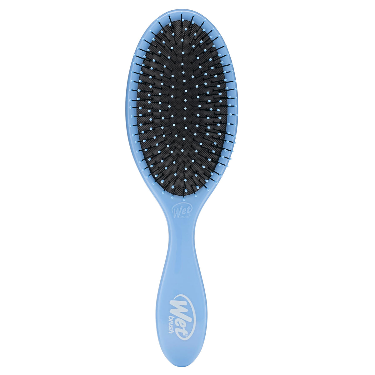 Wet Brush Original Detangler Sky closeup with flexible bristles for gentle detangling